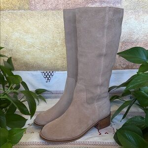 NEW Wilt Women’s Genuine Leather Alfa Knee High Taupe Grey Boho Boots, Size 9